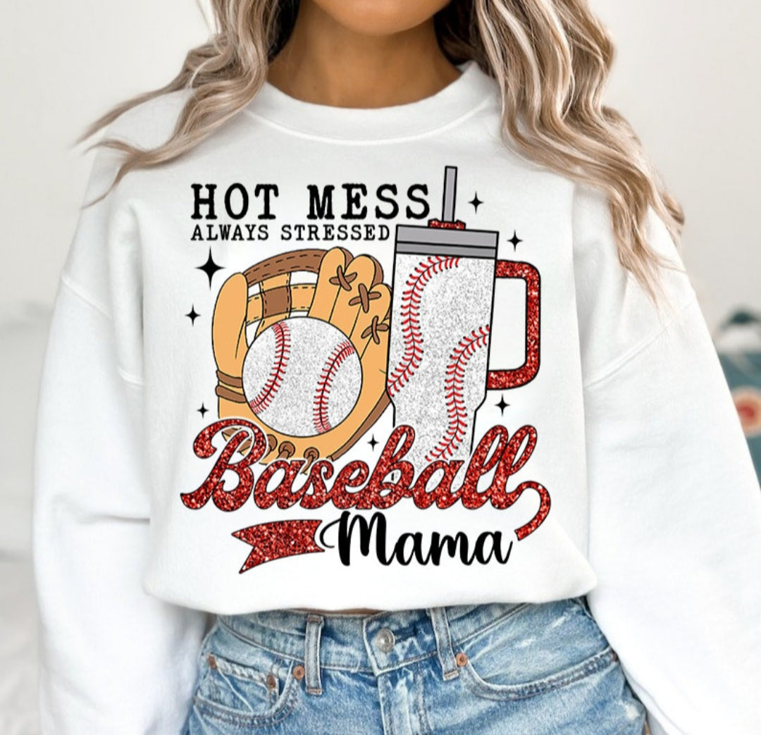 Hot Mess Baseball Mom - DTF Transfers