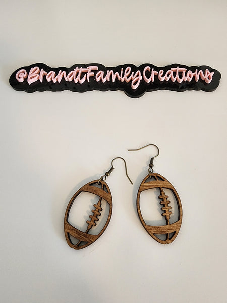 Laser Cut Football Earings