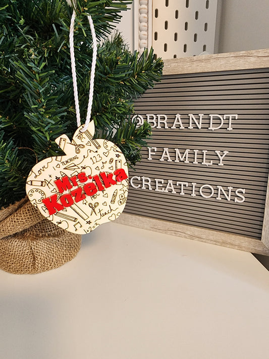 Personalized Teacher Ornament