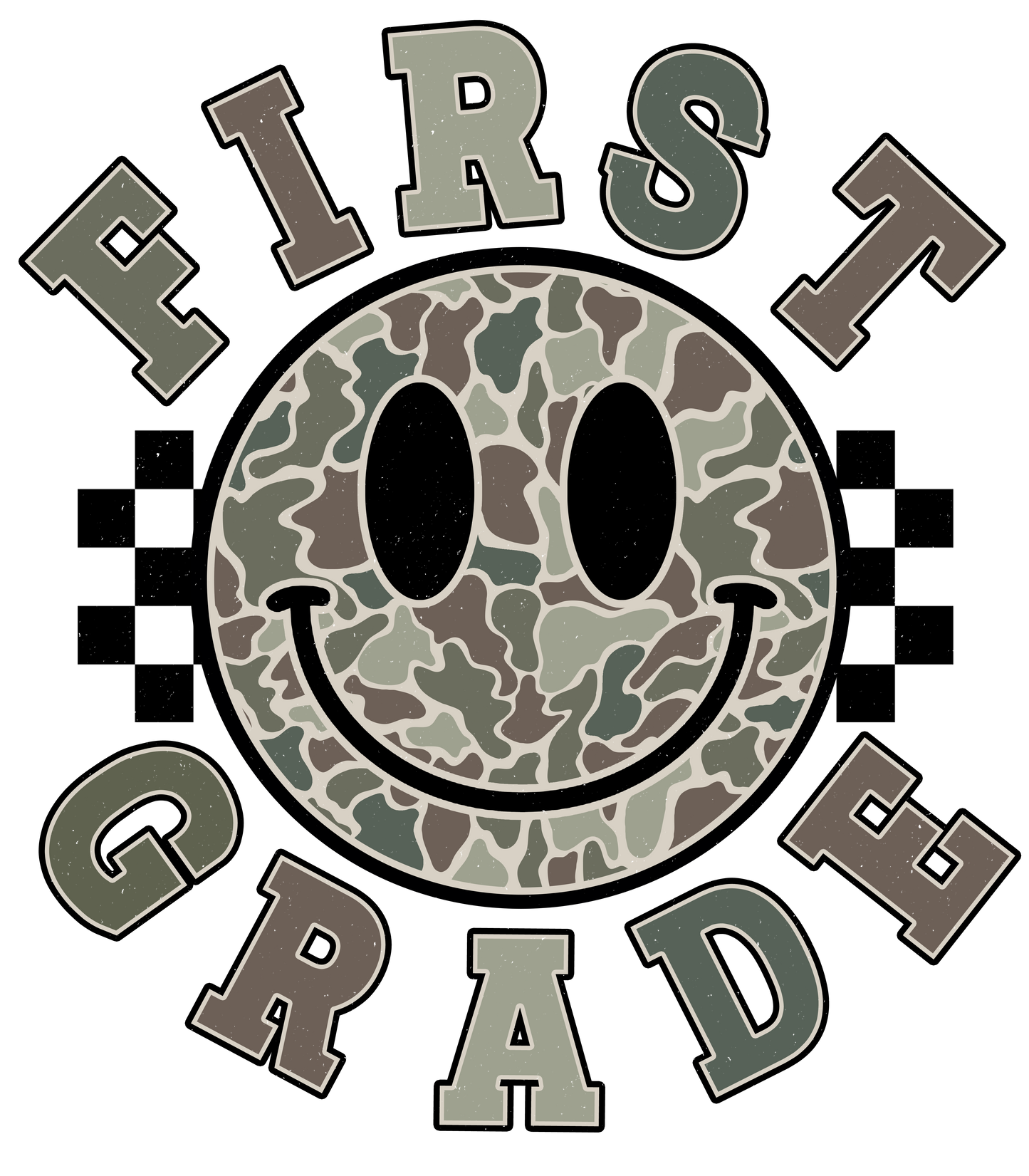 Back to School - Camo Smiley
