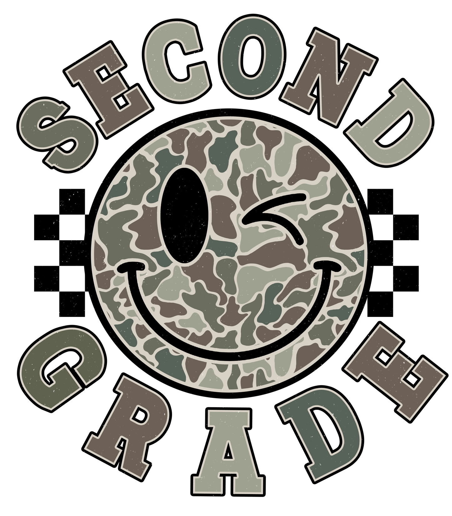 Back to School - Camo Smiley