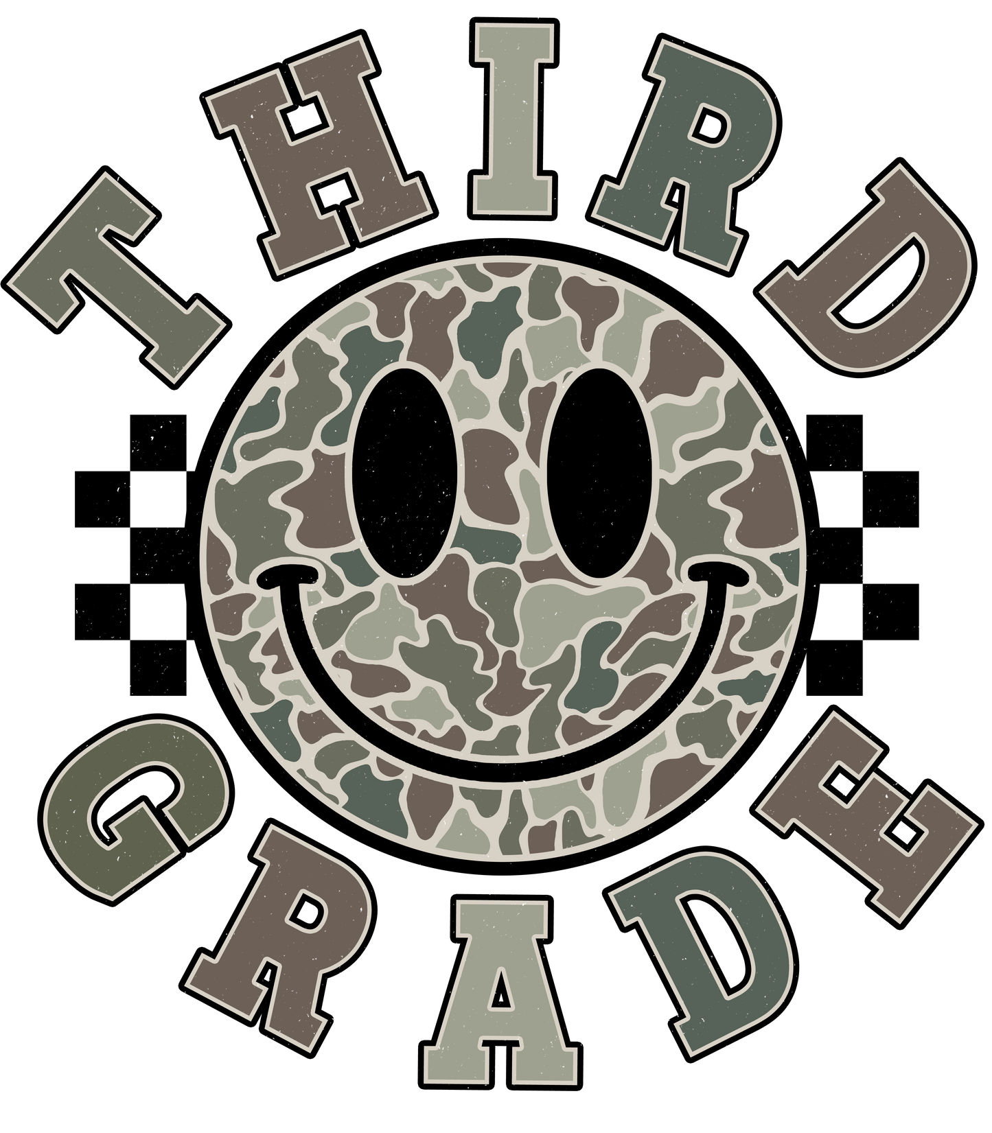 Back to School - Camo Smiley