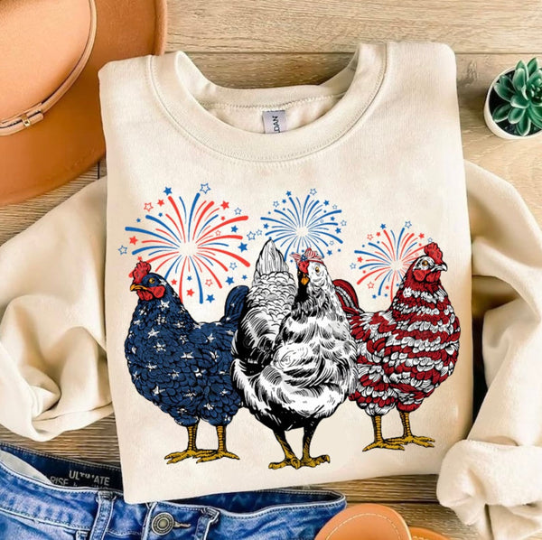 Patriotic Chickens - DTF Transfers