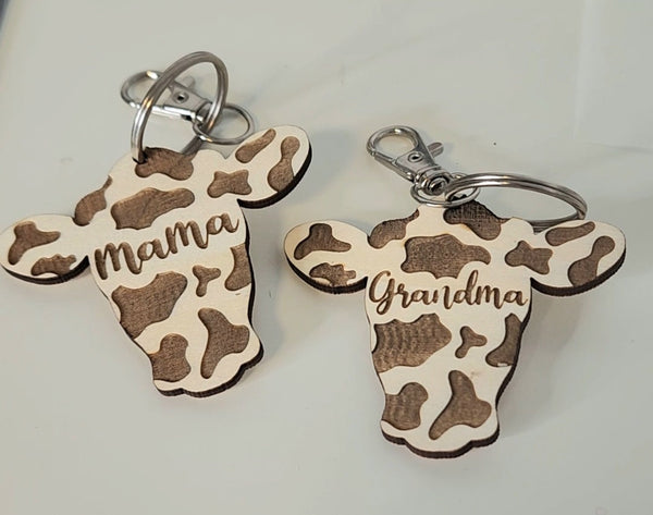 Grandma Cow Print Keychain