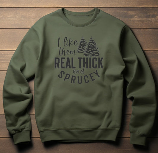 Thick and Sprucey Crew - Military Green