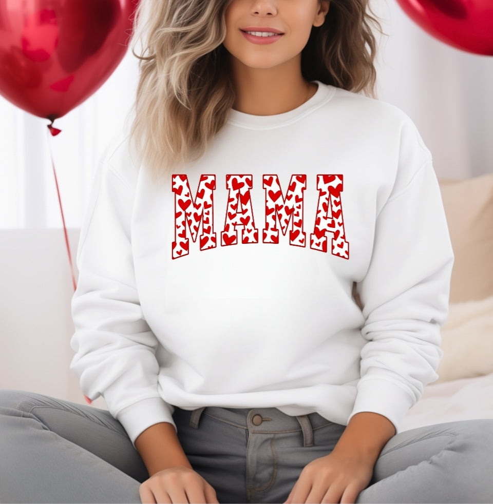 Varsity Heart Mama - Crewneck