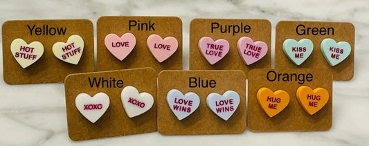 Laser Cut Conversation Heart Stud Earrings