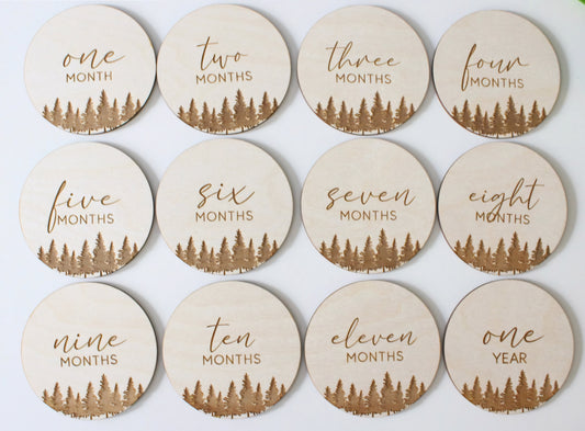 First Year Milestone Tiles - Forest Theme