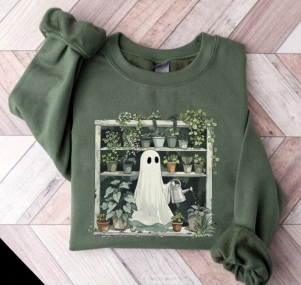 Ghost Watering Plants - Crewneck