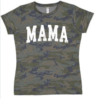 Distressed MAMA Tee - Camo