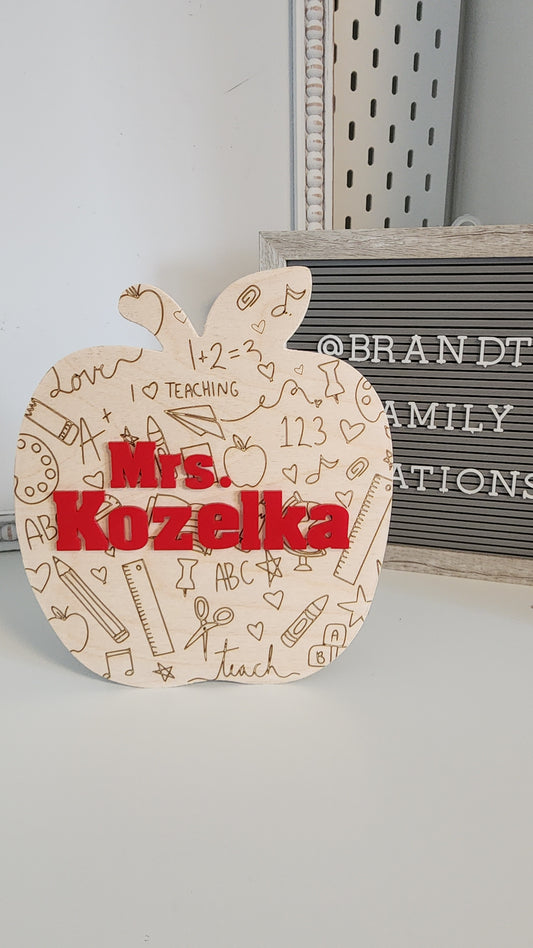 Personalized Teacher Sign