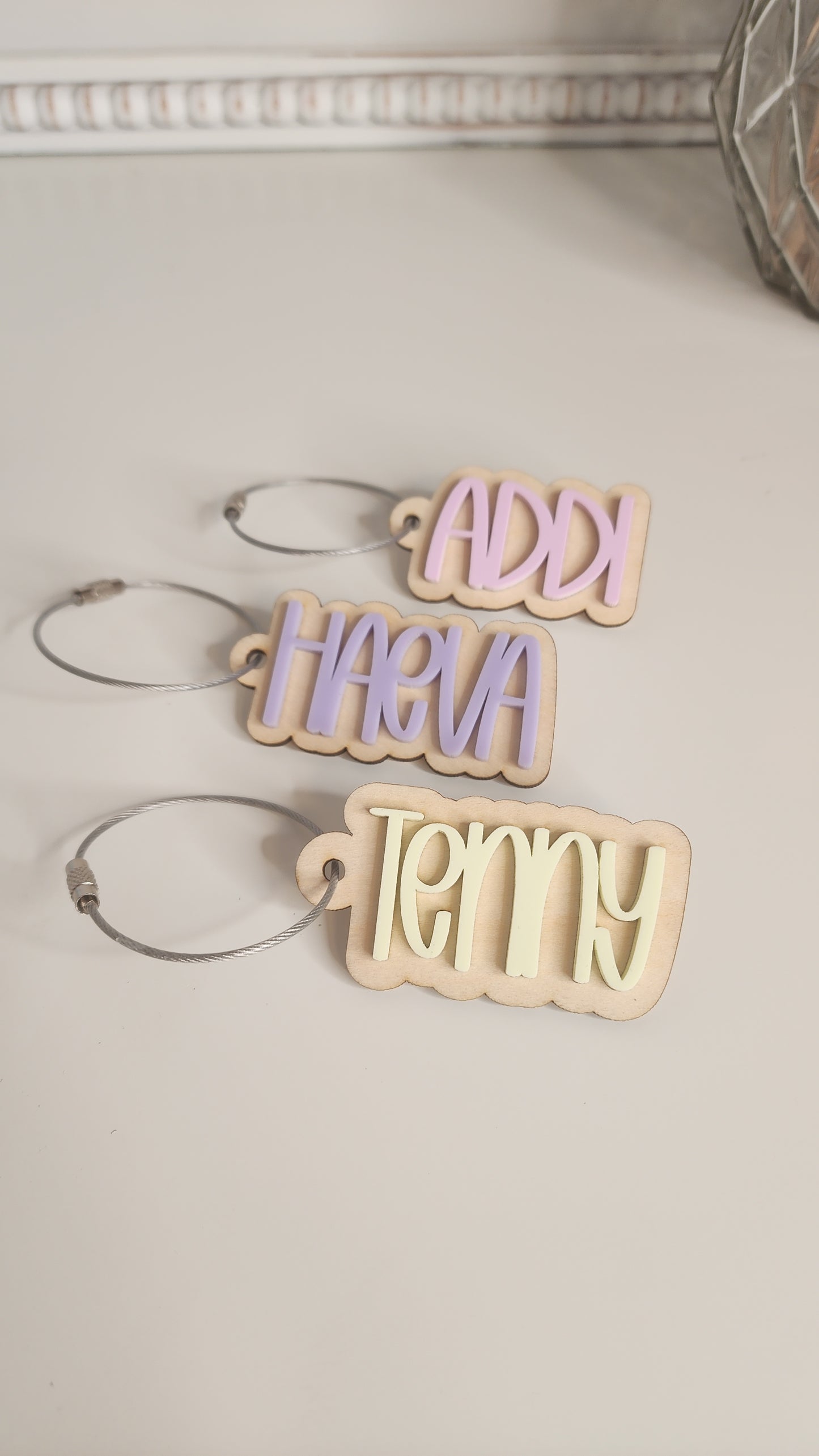 Back Pack Name Tag - Wood