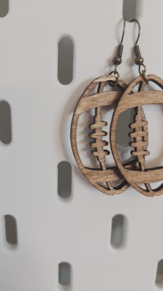 Laser Cut Football Earings