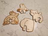 Wooden Butt Bread Clips - Set of 4