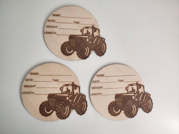 Tractor Birth Announcement Sign