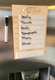 Weekly Dinner Menu Dry Erase Board