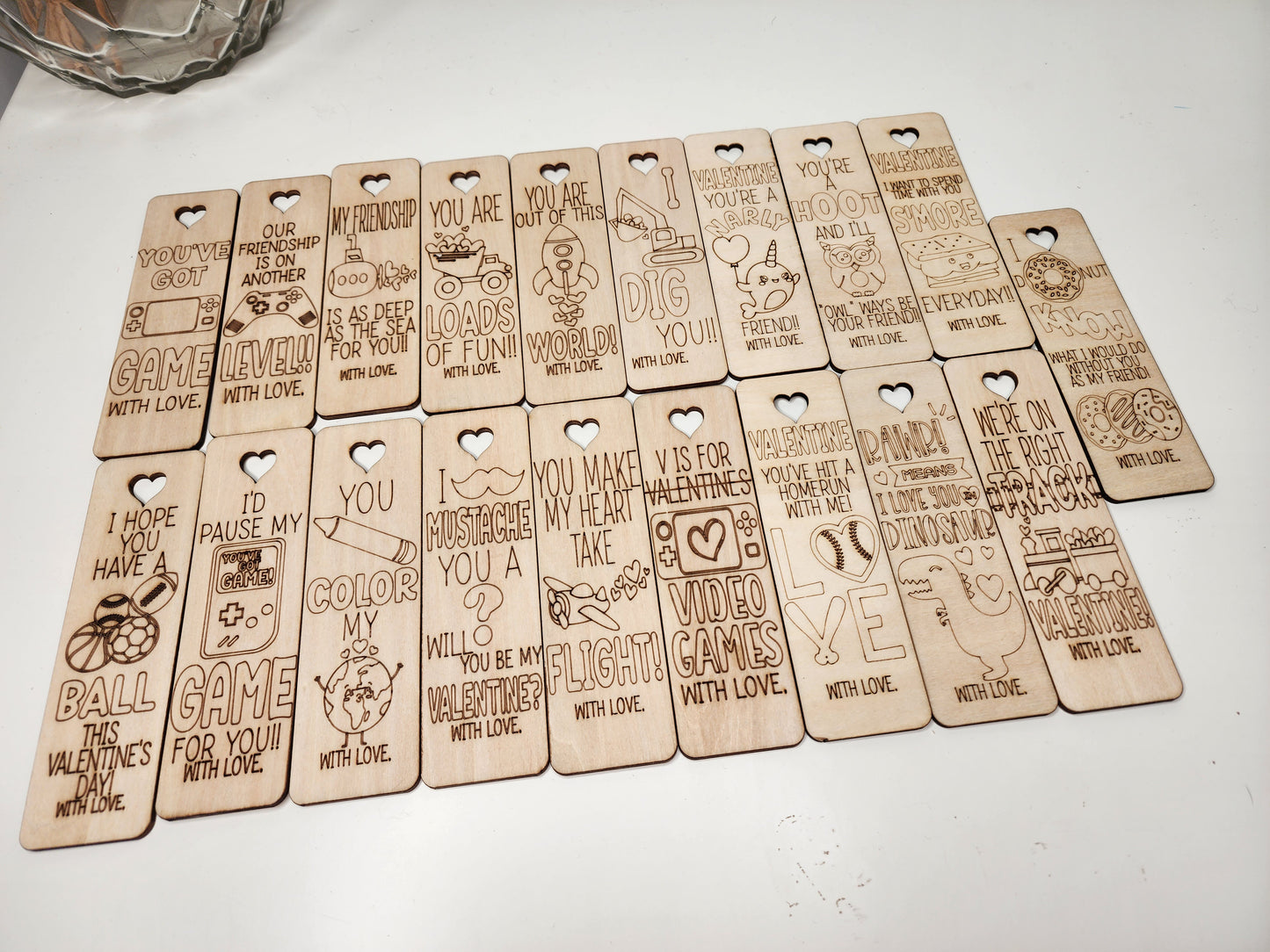 Valentine Bookmarks - Set of 20