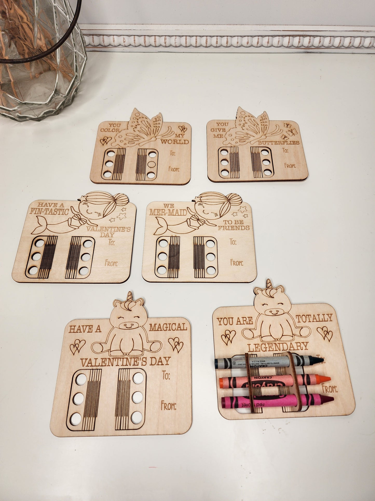 Crayon Valentine  - Set of 6