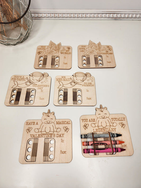 Crayon Valentine  - Set of 6