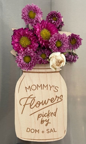 Moms Flowers Fridge Magnet