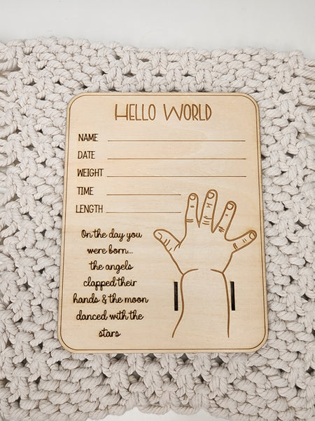 Hello World Hospital Bracelet Sign